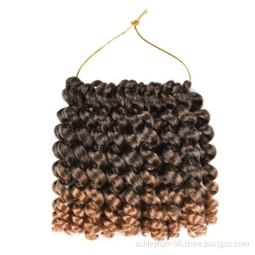 Hot Selling Synthetic Hair 8Inch 85G Pre-looped Jumpy Wand Curl Jamaican Bounce Crochet Braid Hair Twist
